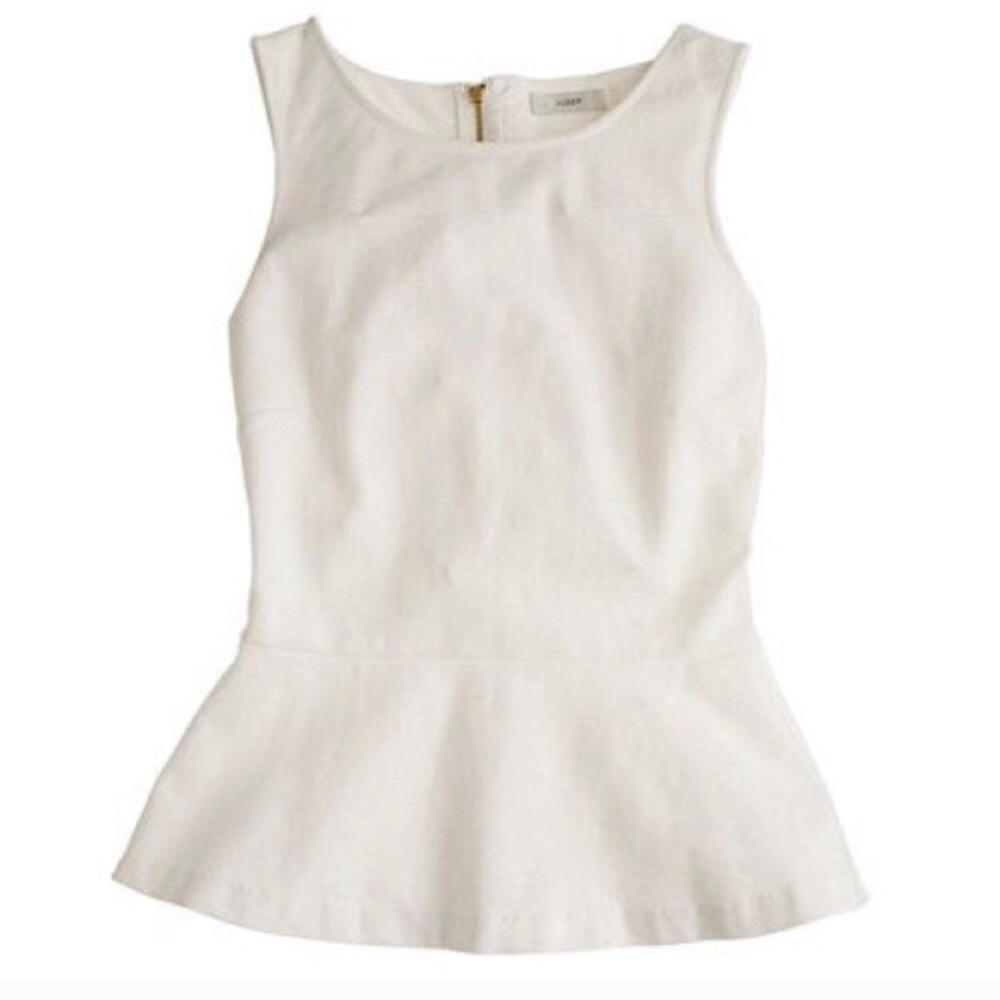 Jcrew peplum top in white- xxs